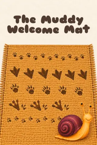 Cover of the picture book The Muddy Welcome Mat