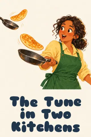 Cover of the picture book The Tune in Two Kitchens
