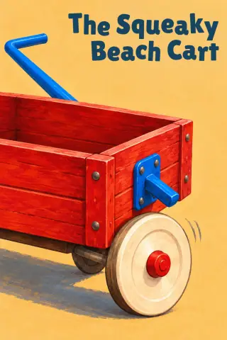 Cover of the picture book The Squeaky Beach Cart