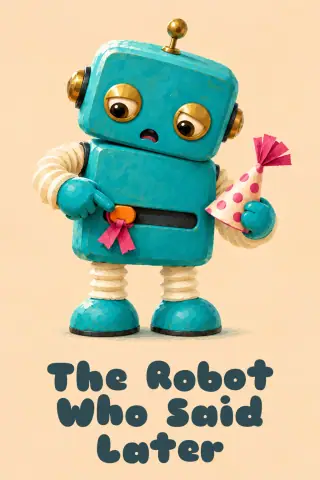 Cover of the picture book The Robot Who Said Later