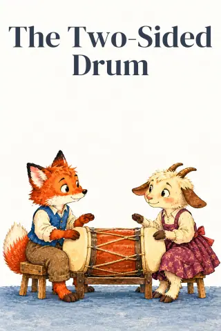 Cover of the picture book The Two-Sided Drum