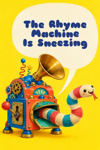 Cover of the picture book The Rhyme Machine Is Sneezing