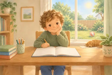 First homework, then play, a picture routine chart